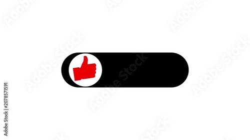 social media like button with text and icon animation. Isolated on a white background with an alpha channel 4k video.