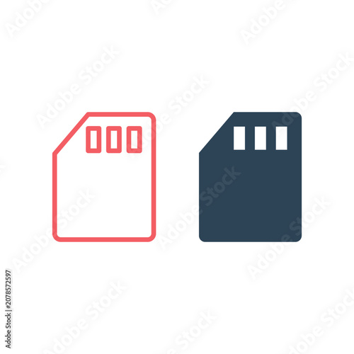 Photography Memory card icons set vector illustration