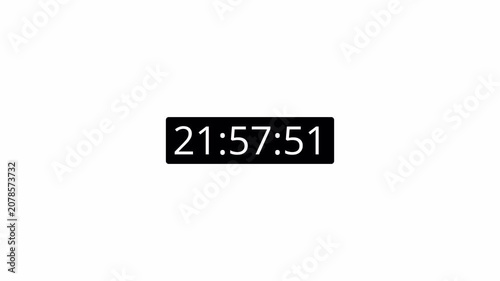 One day countdown timer animation in one minute with transparent background, 24 hours countdown in 60 second with alpha channel in 4k.