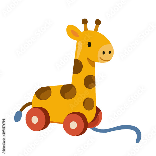 Slika na platnu 기린 끌장난감 (Pull Giraffe Toy)