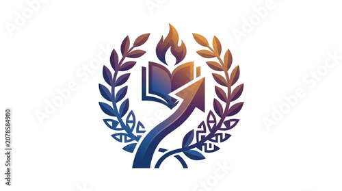 Symbol of Education and Growth with Laurel Wreath.