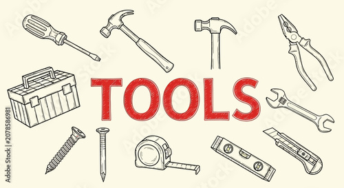 Photography Collection of various hand tools.