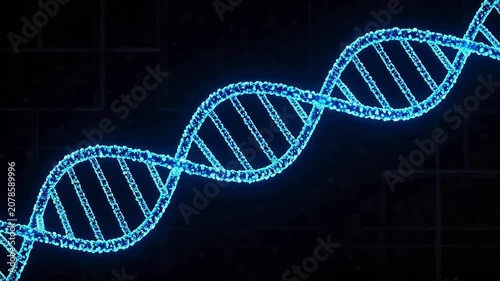 Blue DNA double helix structure