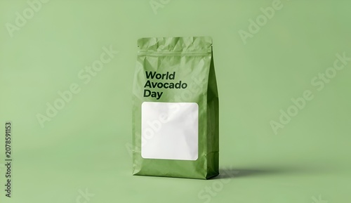 Eco retail package concept with copy space for text on monochrome green backdrop