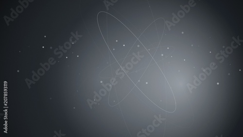 Εκτύπωση καμβά Abstract atomic structure illustration with glowing orbits