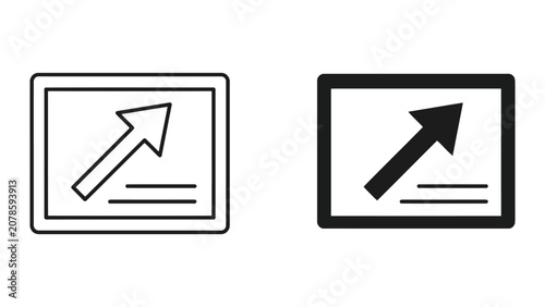 Growth trend icon set in outline and solid style representing rising business