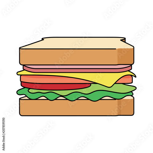 Colorful layered sandwich illustration