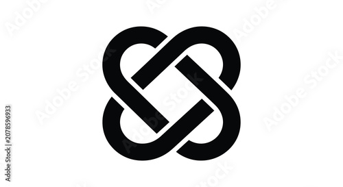 Valokuva Interlocking Loops Silhouette A Black And White Graphic Design
