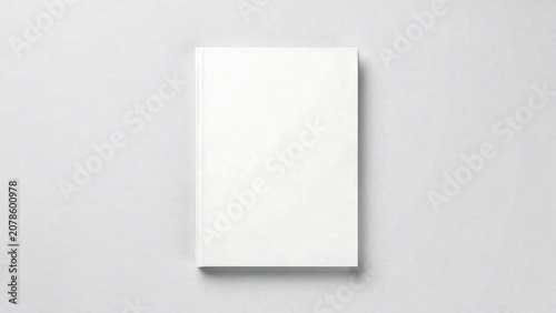 Blank vertical book cover mockup isolated on light gray background for branding and publishing presentation