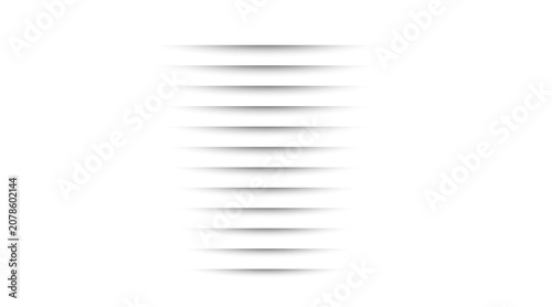 Quadro su tela Realistic Horizontal Drop Shadows Set – Transparent Gradient Page Dividers