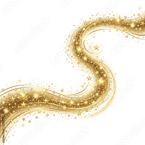 Schilderij op canvas Golden Glitter Decorative Sparkle Effect.