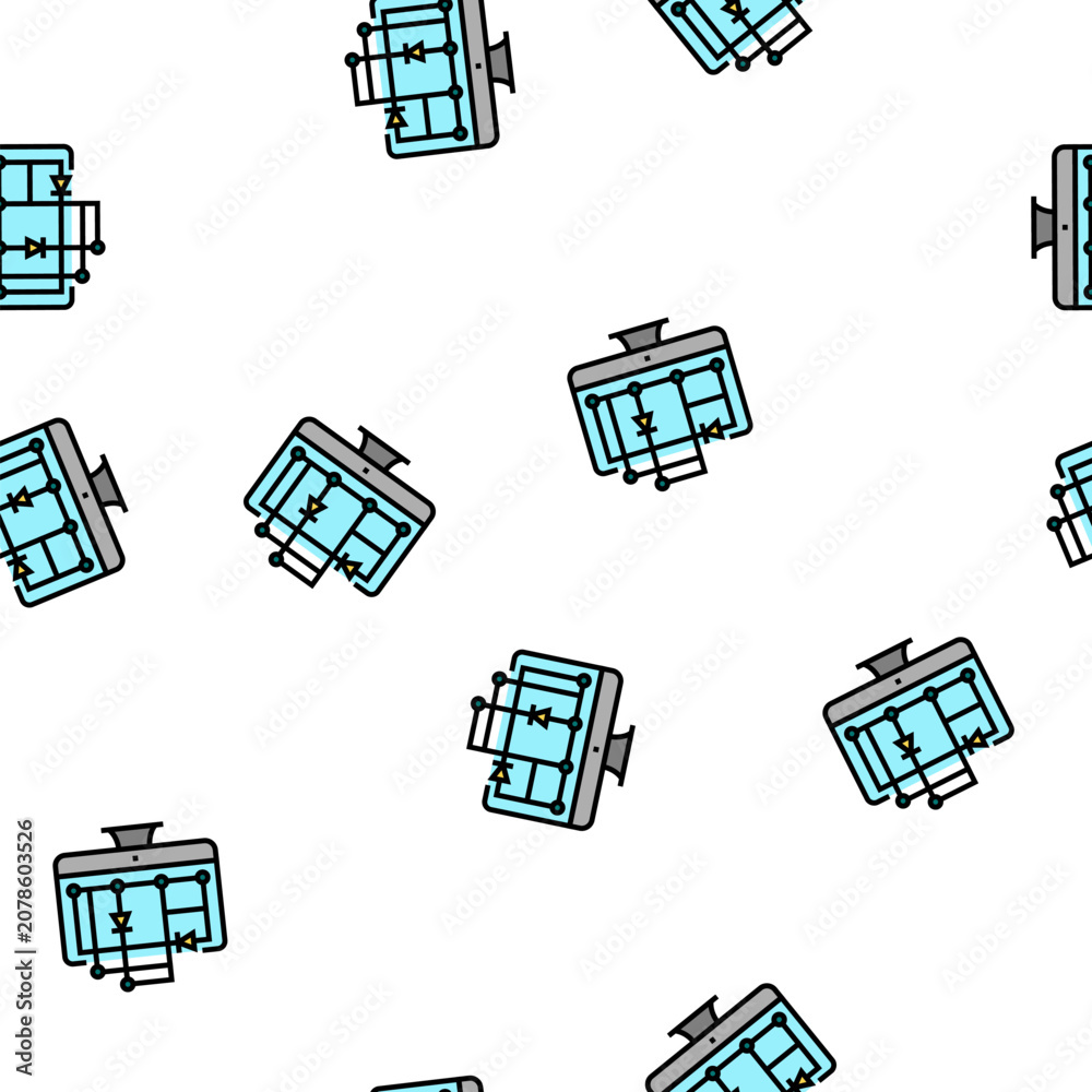 Fototapeta premium scheme on computer screen for semiconductor manufacturing vector seamless pattern scheme on computer screen for semiconductor manufacturing sign illustration