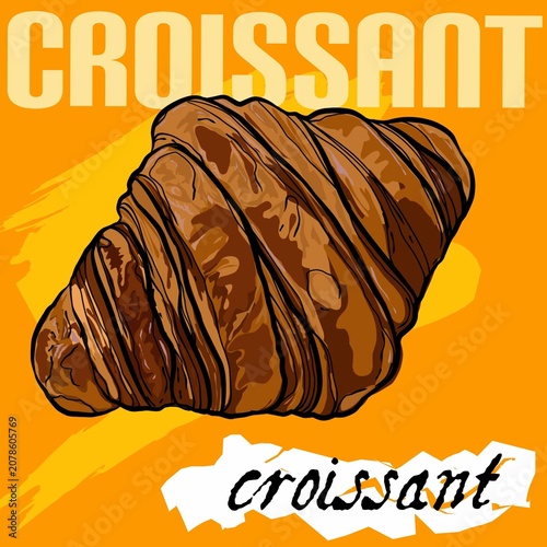 A freshly baked, golden-brown butter croissant with flaky layers and a crispy crust, isolated on a white background. Perfect for bakery menus, culinary blogs,  banner, background, poster.