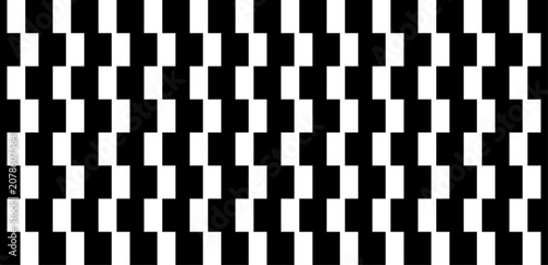 Fotografía Black and white optical illusion pattern with staggered vertical bars