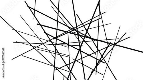 Cuadro en lienzo Minimalist abstract line art vector, geometric composition of intersecting black
