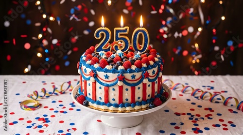 Celebrating 250 years of freedom a patriotic independence day USA cake