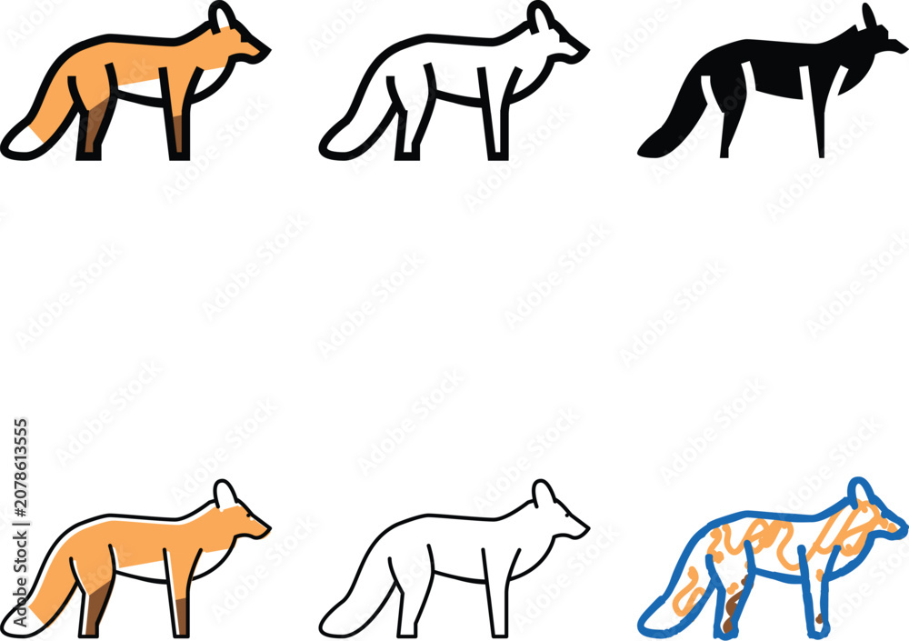 Fototapeta premium fox wild animal color icon vector. fox wild animal sign. isolated modern symbol