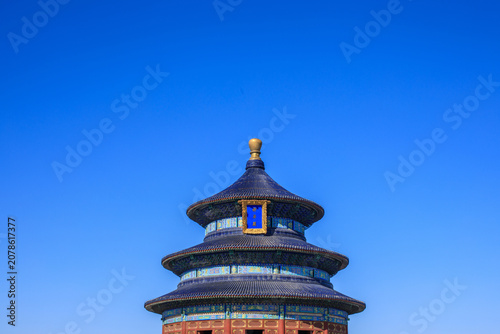 Εκτύπωση καμβά Temple of Heaven Beijing - Historic Chinese Pagoda Tower Against Blue Sky