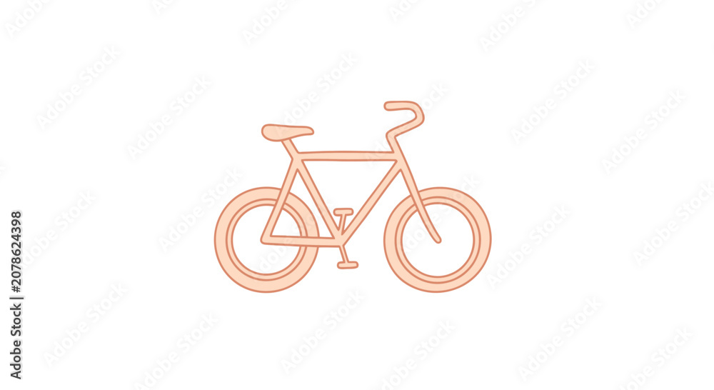 Fototapeta premium Simple Line Drawing of a Bicycle.