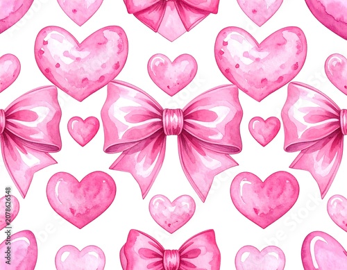 Pink watercolor floral pattern background design.