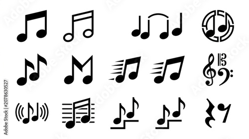 Tableau sur toile Collection of Musical Notes and Symbols.