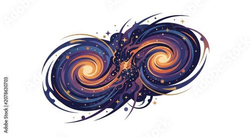 Tablou pe pânză Cosmic Galaxy Swirls Nebula Stars Universe.