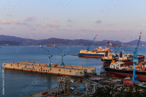 Quadro su tela Mokpo Port Industrial Shipyard, Jeollanam South Korea