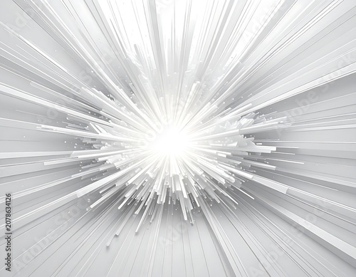 Radiant white light rays emanating from a central point.