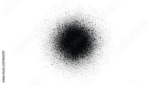 Φωτογραφία Black spray paint dot pattern isolated on white background.