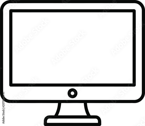 Black Computer Monitor on White Background