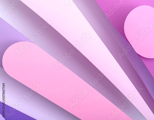 Soft pink gradient background with white curved lines.