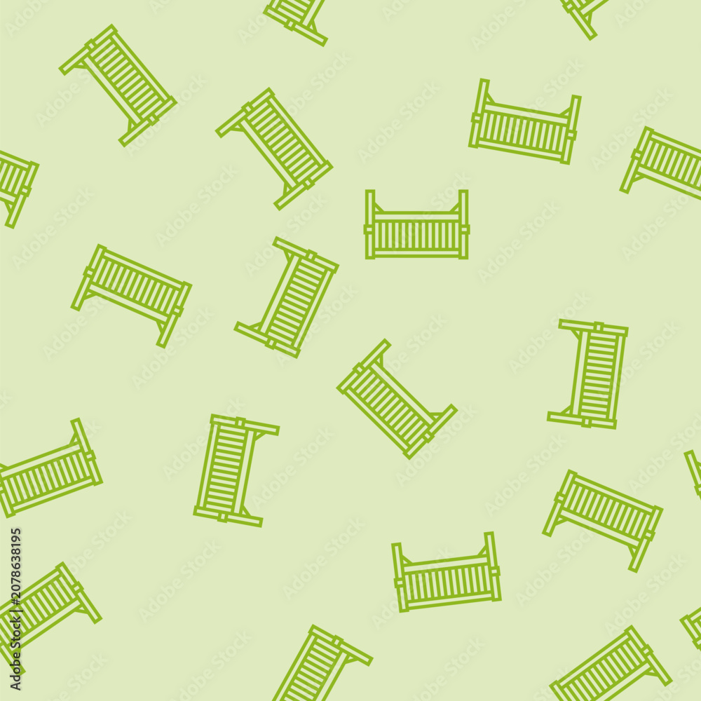 Naklejka premium bench outdoor furniture vector line seamless pattern bench outdoor furniture sign illustration