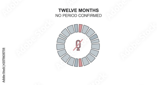 No Period Confirmed: Ovulation Tracking Calendar with 12 Months Indication
