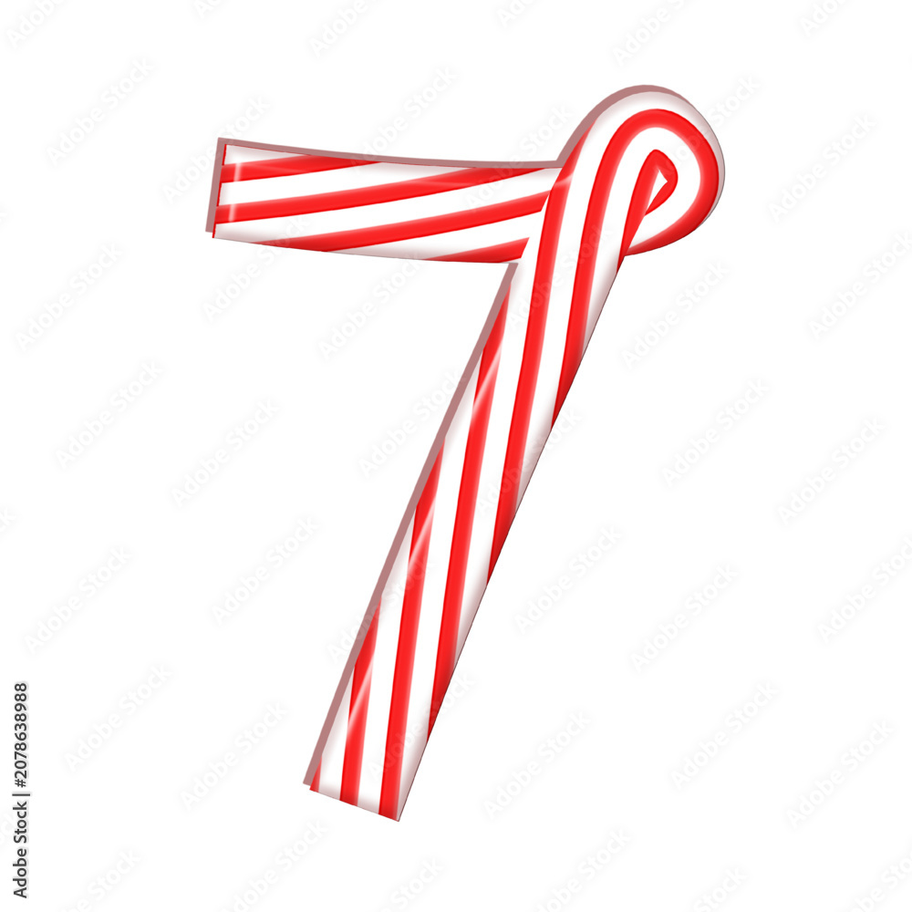Obraz premium Candy Cane Number 7 Christmas Holiday 