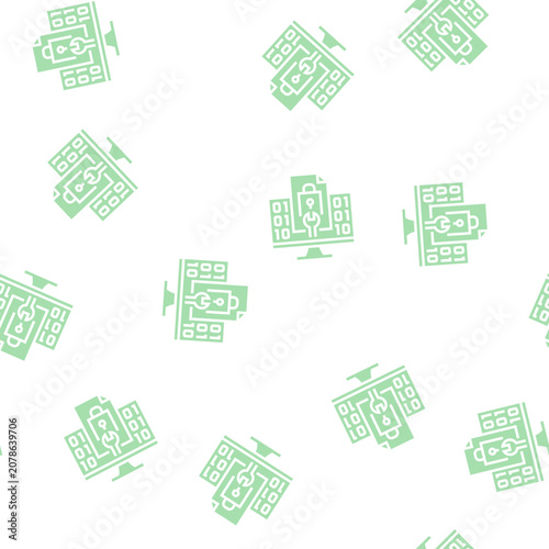 Картината върху платно closed source software vector glyph seamless pattern closed source software sign