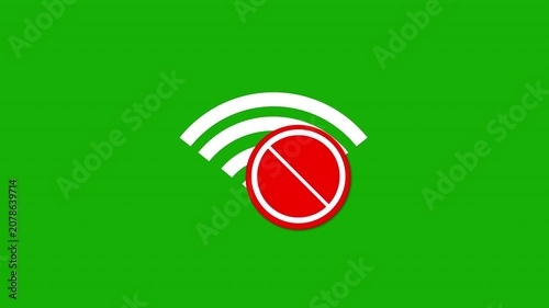 WiFi Signal Lost Animation Green Screen 4K Resolution