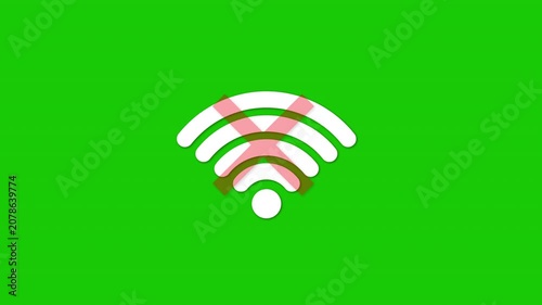 WiFi Signal Lost Animation Green Screen 4K Resolution