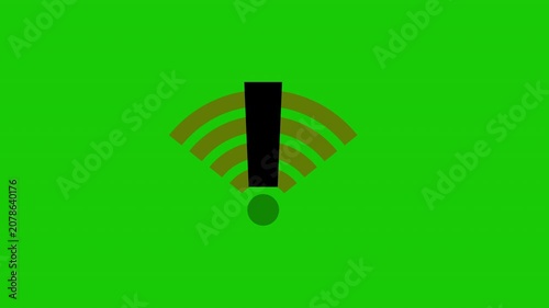 WiFi Signal Lost Animation Green Screen 4K Resolution