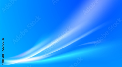 Elegant abstract blue background featuring dynamic white light streaks and glowing curves suitable for technology banners and creative digital projects.