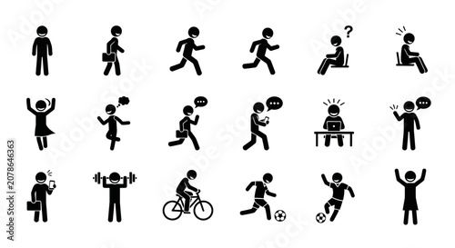 Diverse Icons Showing Human Activities And Sports.