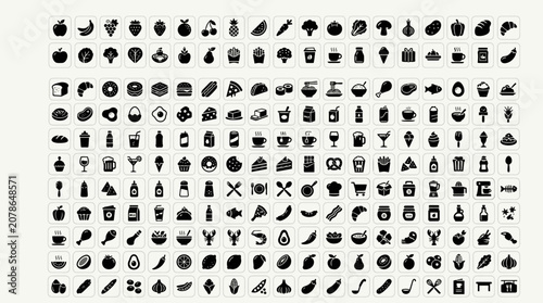 Fotografía Multi subject mini icon collection for web interface design.