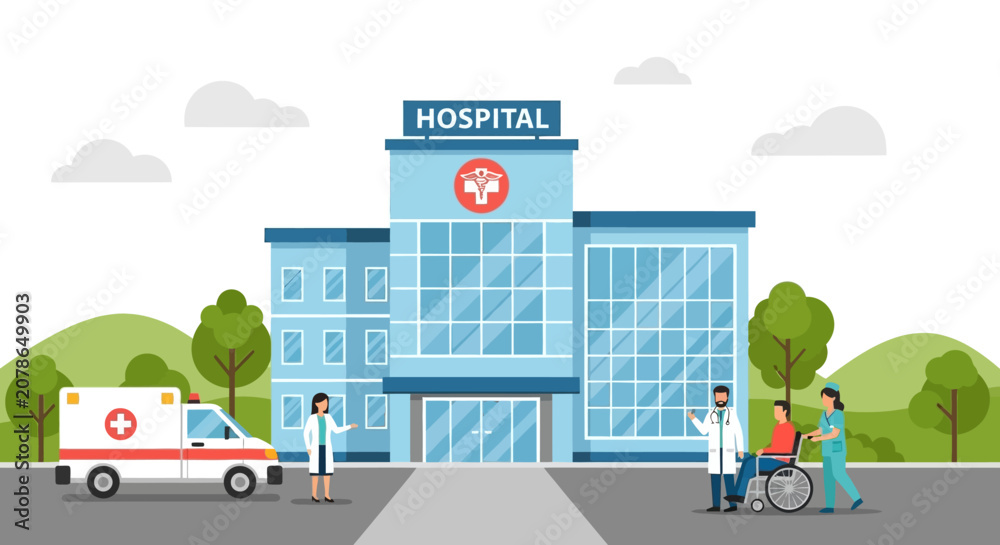 Naklejka premium Clean and vibrant flat vector illustration with modern conceptual design elements, bright color palette, and minimalist geometric shapes for web and print applications.
