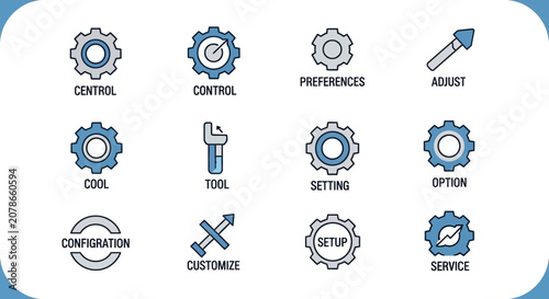 Illustrated Settings and Configuration Icons.