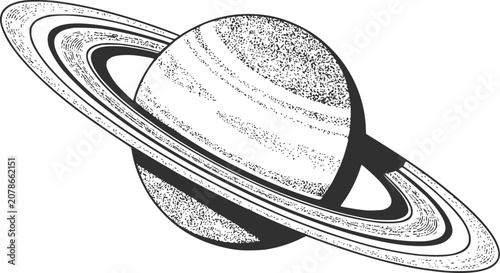Photos Stylized of the planet saturn with its prominent rings