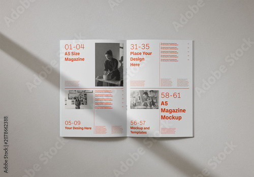 Mockup Of Customized A5 Open Magazine
