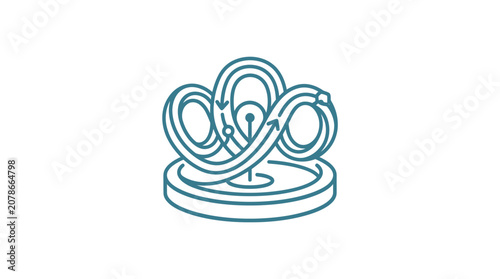 Bild auf Leinwand Abstract Swirl Icon Representing Subscription Services, Recurring Payments, and