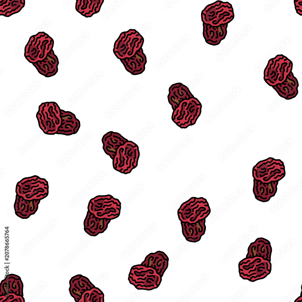 Fototapeta premium dried grape vector seamless pattern dried grape sign illustration