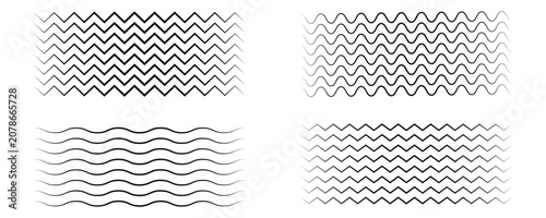 Konstfotografi Wave line and wavy zigzag pattern lines