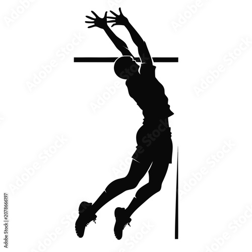 Basketball player silhouette, jumping, dunking, sports icon, athletic vector