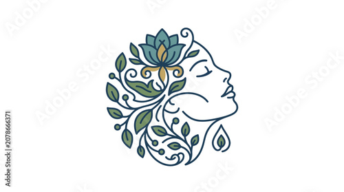 Botanical Extract Beauty Element: Elegant Floral Design for Natural Skincare and Anti-Aging
